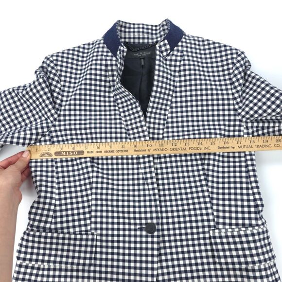 NEW Rag & Bone Archer Gingham Blazer Black White Plaid Old Money Preppy Academia - Picture 4 of 13